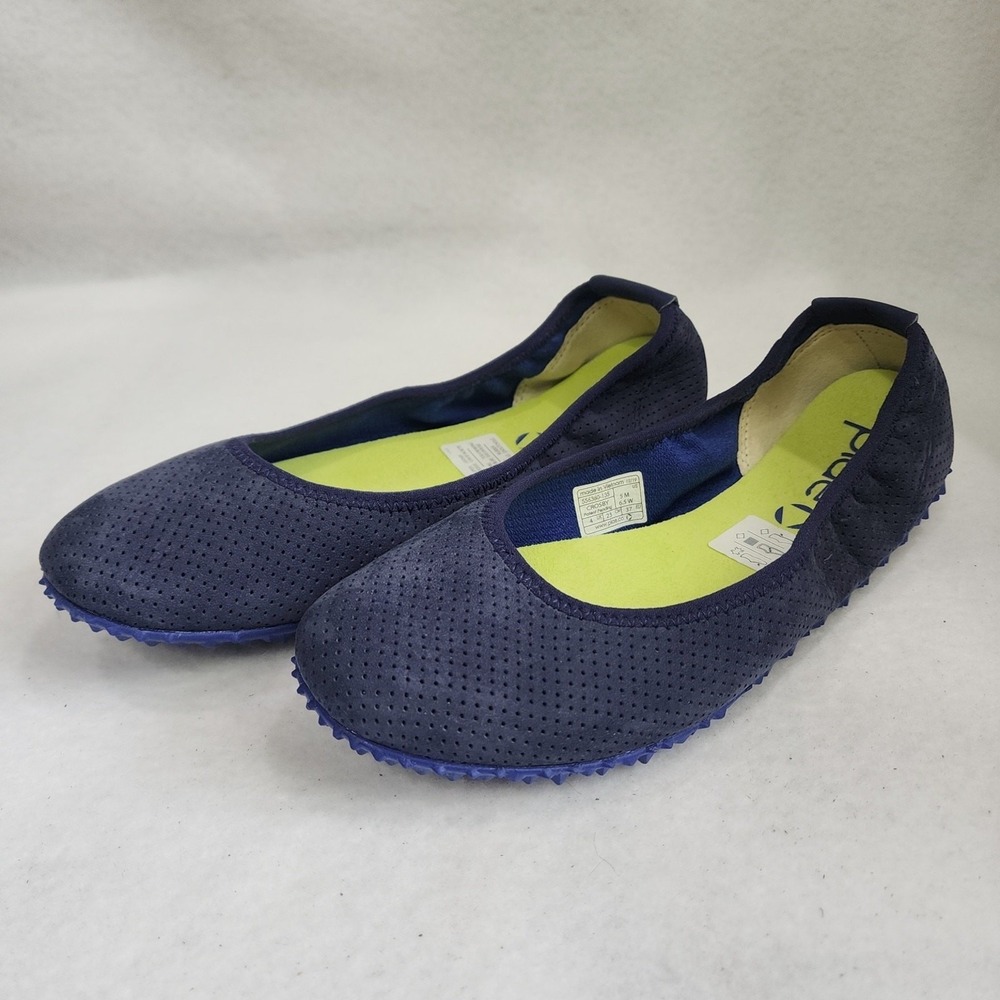 Plae Crosby 556360-135 Unisex M5/W6.5 Ballet Flat Blue Leather Slip On Shoes